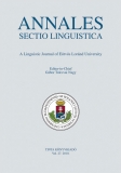 Tinta Knyvkiad: Annales Sectio Linguistica